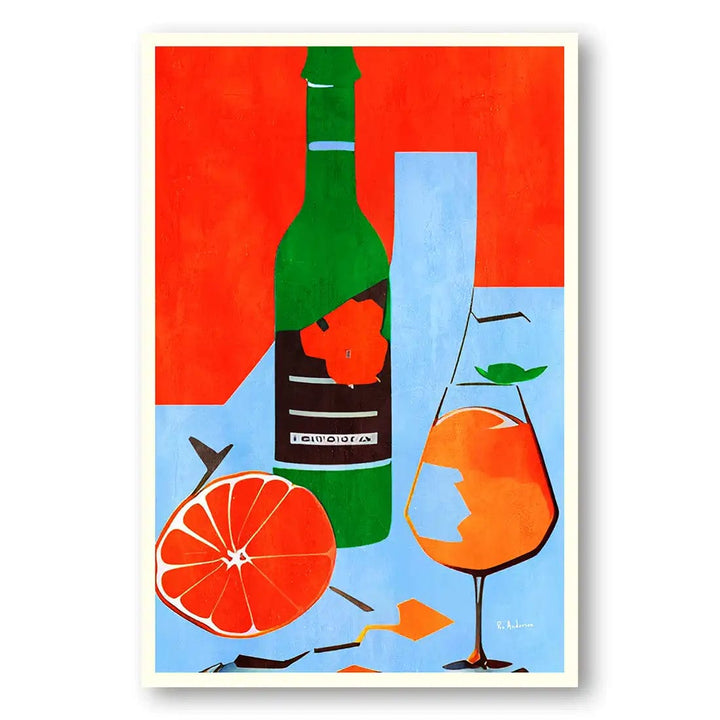 Citrus Elegance Drinks Art Print