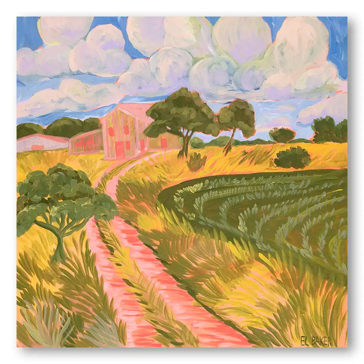 Countryside Harmony Contemporary Landscape Art Print