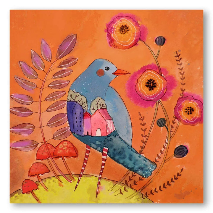 Bird Amidst Flowers Art Print