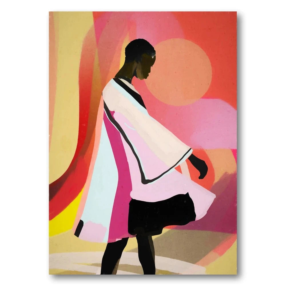 Abstract Art Sunset Girl - Essence_web Art Print
