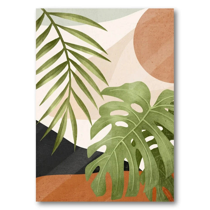 Terracotta Oasis Leaf Dance Art Print