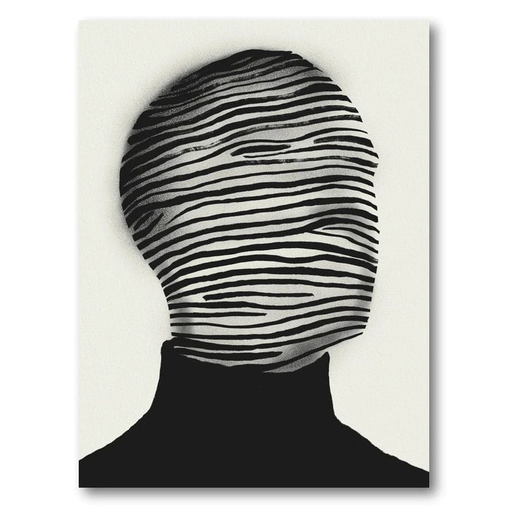 Striped Abstract Head Art Print