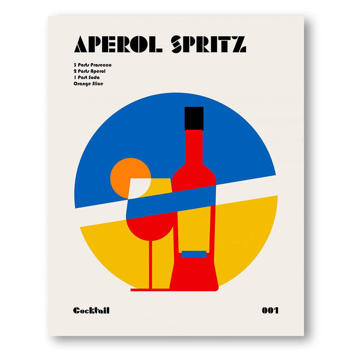 Aperol Spritz Cocktail Bauhaus Art Print -  Art Print