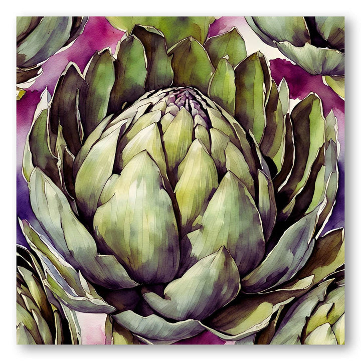 Artischocke, Aquarell, Ink - watercolor painting Art Print By Ohkimiko