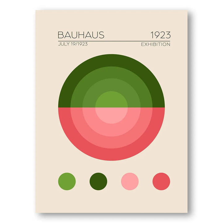 Bauhaus Green Circle Art Print