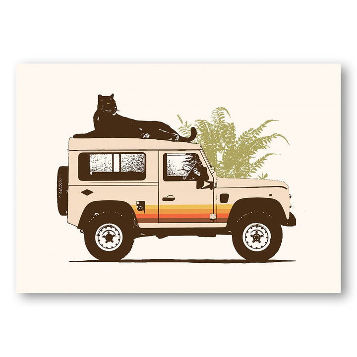 Black Panther On Car -  Art Print