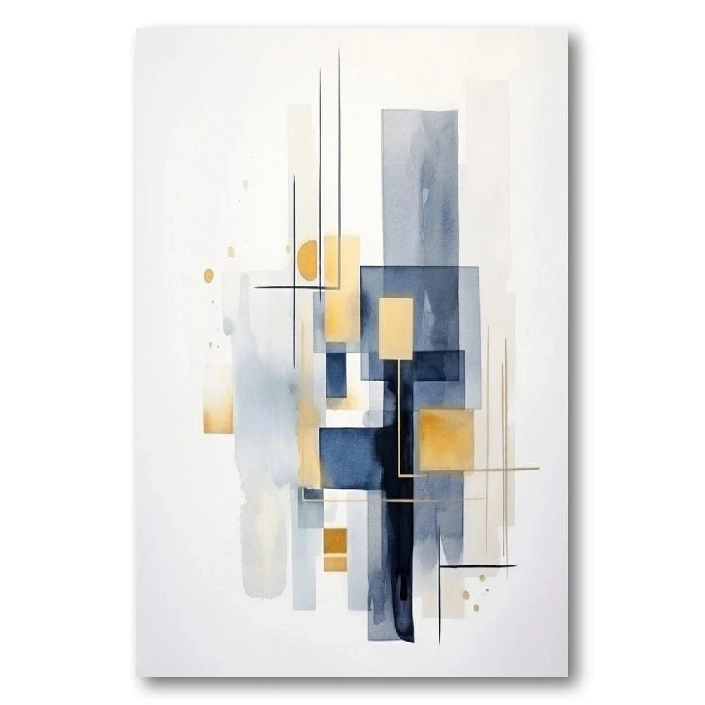 Blue Geometric Abstract Art Print