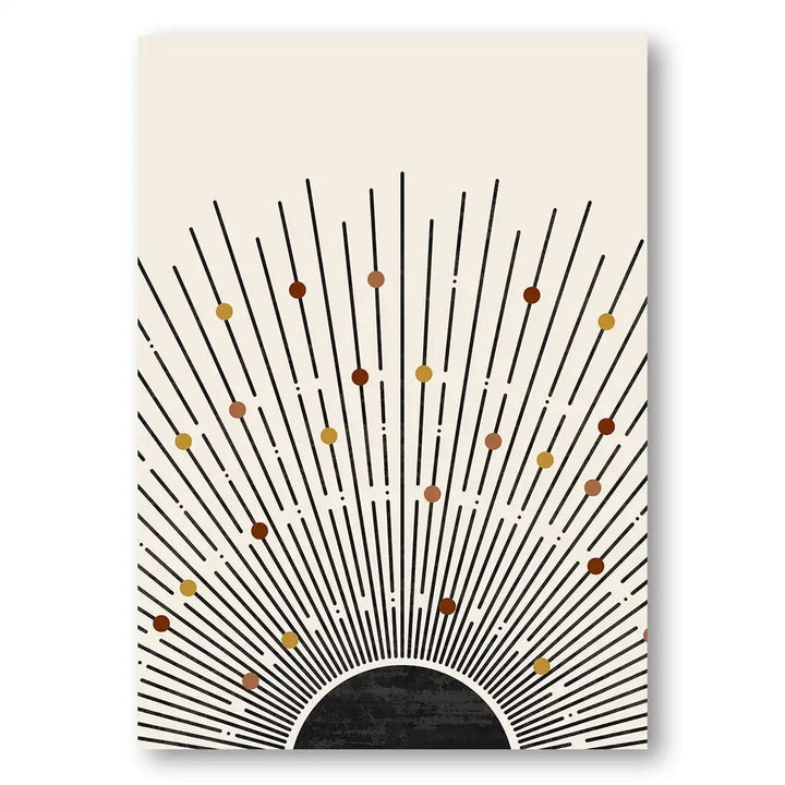 Boho Tribal Sun Half Abstract Art Print