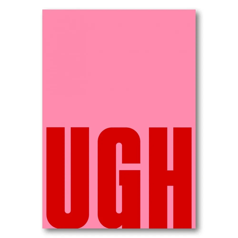 Red and Pink Typography Art Print