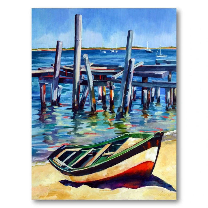 Sunlit Harbor Reflections Art Print