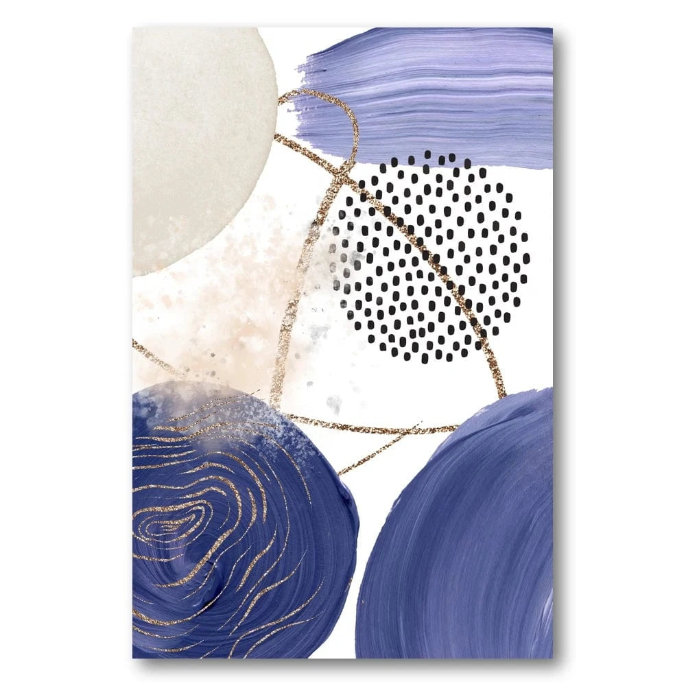 Abstract Blue Circles 1 Art Print