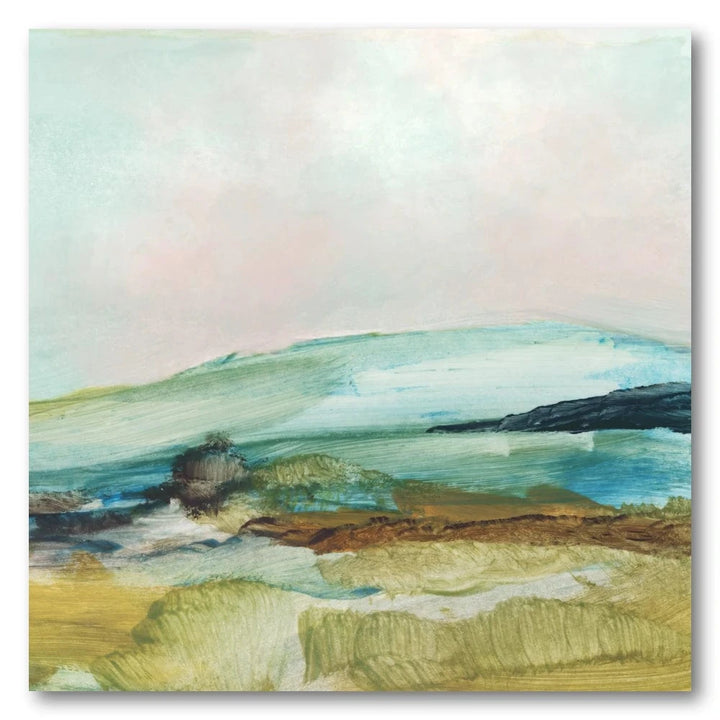 Pastel Emerald Landscape Harmony Art Print