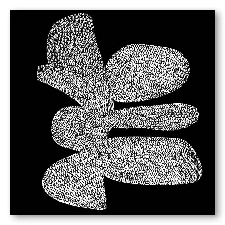 Monochrome Abstract Shapes Art Print