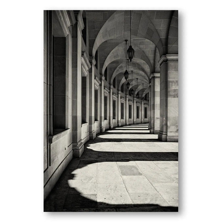 Curved Corridor Shadows Photo Print