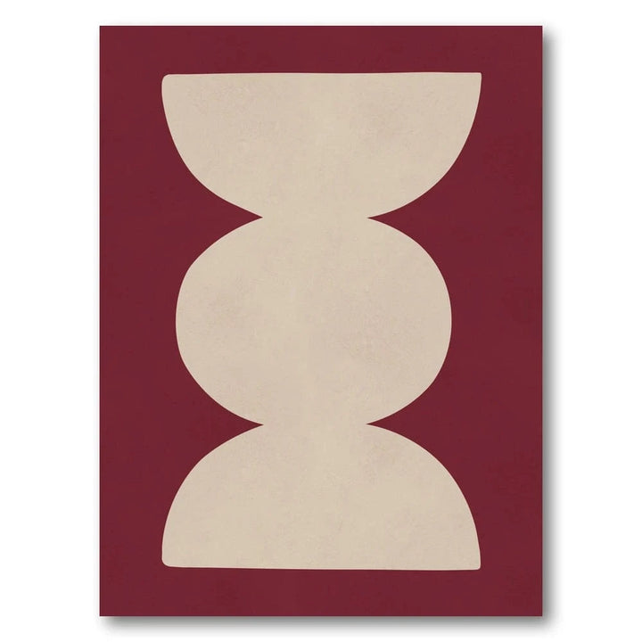 Crimson Elegance Geometric Art Print