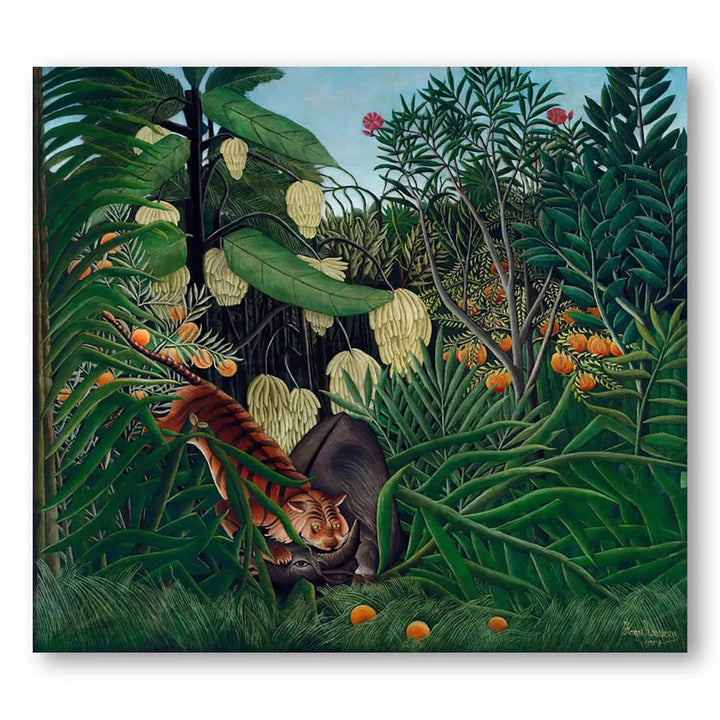 "Enigmatic Jungle Dweller" by Henri Rousseau Art Print