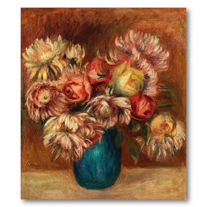 Flowers in a Green Vase by Renoir Art Print