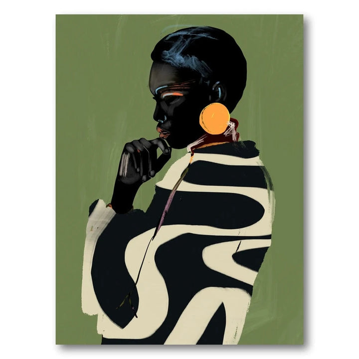 Emerald Contemplation Elegance Art Print