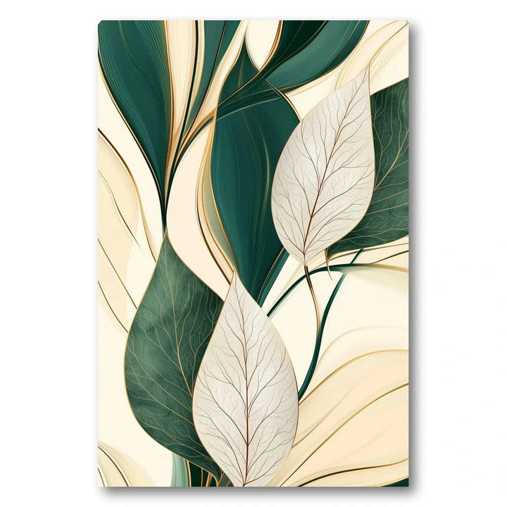 Golden Leaf Abstract Art Print