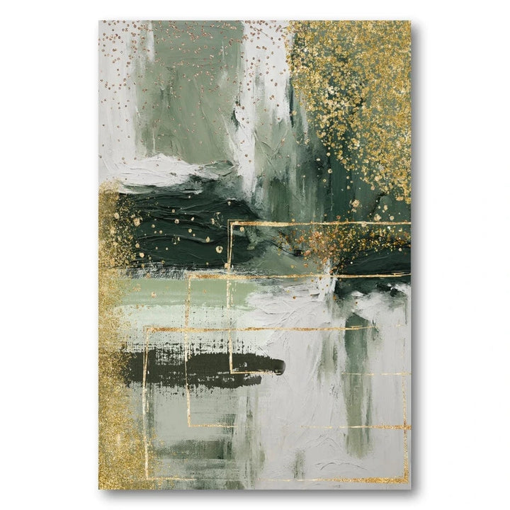 Green Gold Abstract 1 Art Print