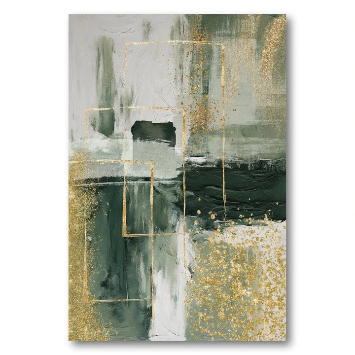 Emerald Gold Abstract Art Print