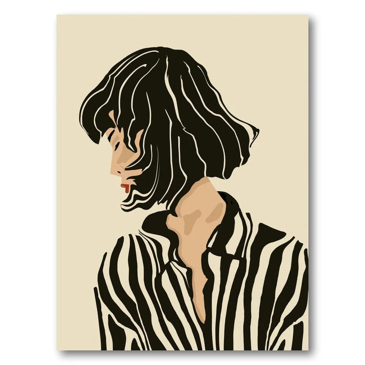 Elegant Striped Woman Art Print
