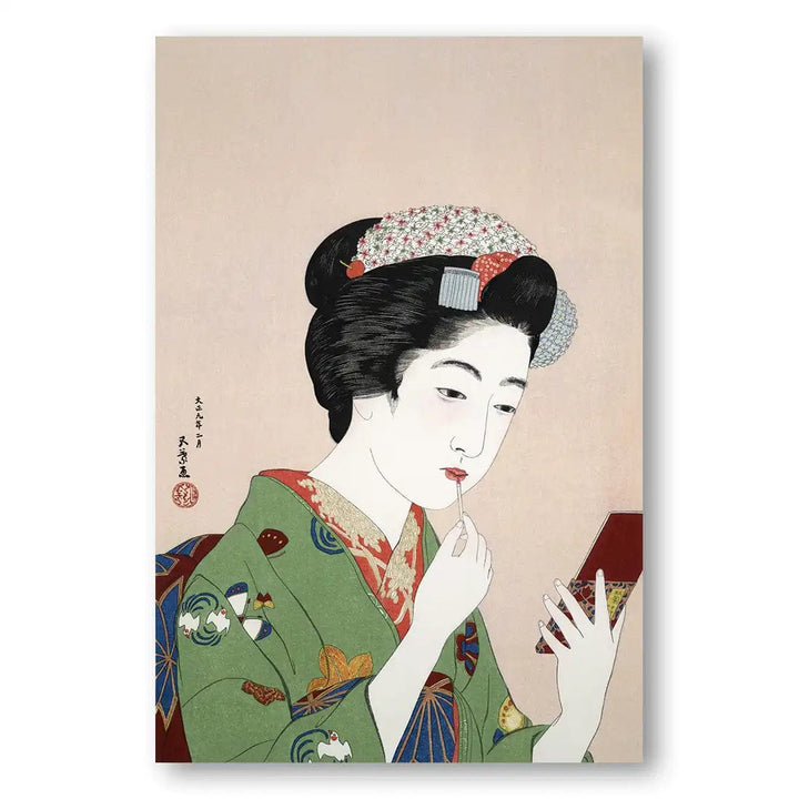 Japanese Woman Applying Rouge Art Print