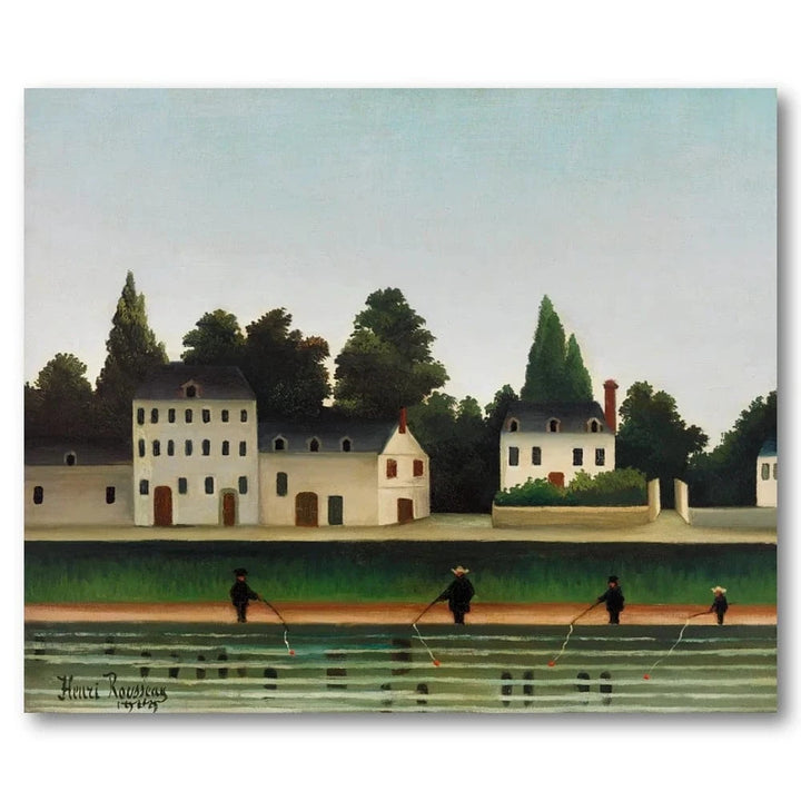 Landscape and Four Fishermen by Henri Rousseau Art Print