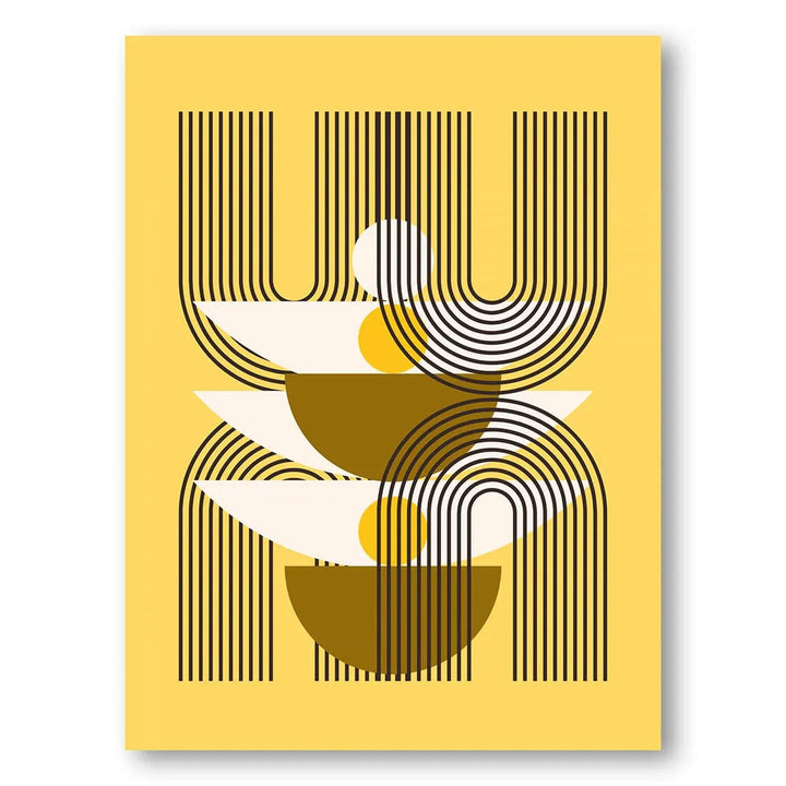 Mid Century Yellow Geometric Art Print