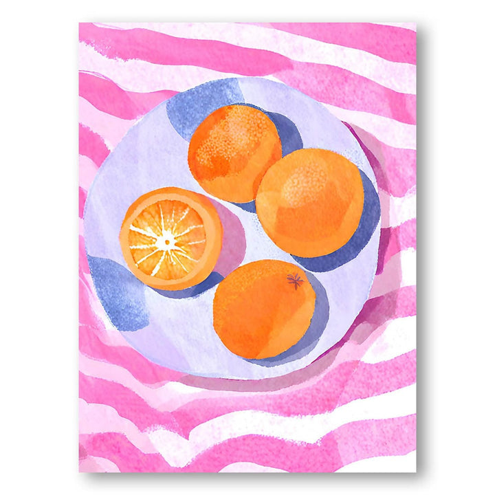 Orangen auf Teller - watercolor painting Art Print By Ohkimiko
