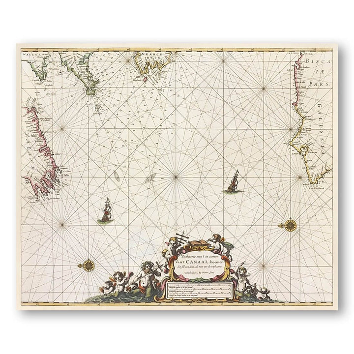 Paskaert vant in comen vant Canaal by Pieter Goos Art Print