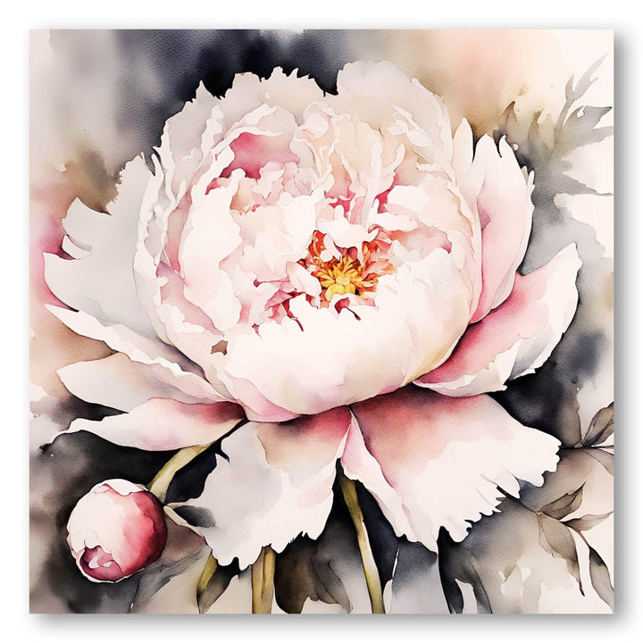 Pfingstrose, Aquarell - watercolor painting Art Print By Ohkimiko