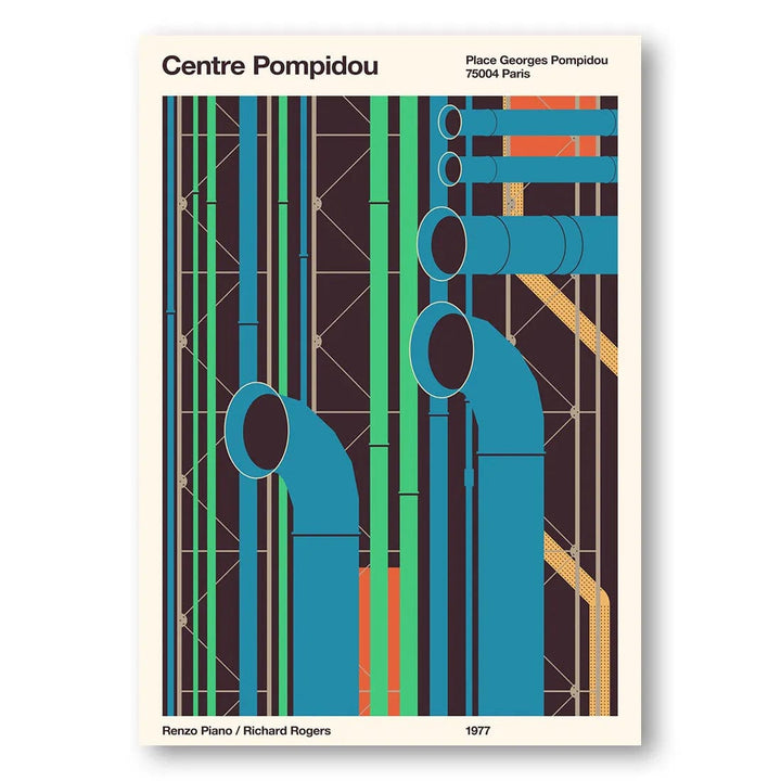 Pompidou Tubular Design Art Print