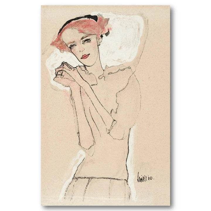 Portrait of a Woman by Schiele Art Print
