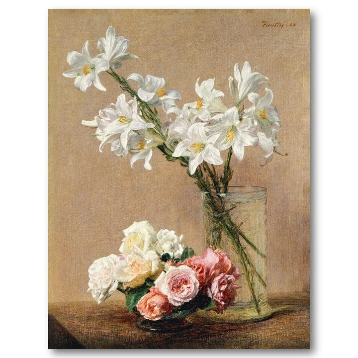 Roses & Lilies Art Print