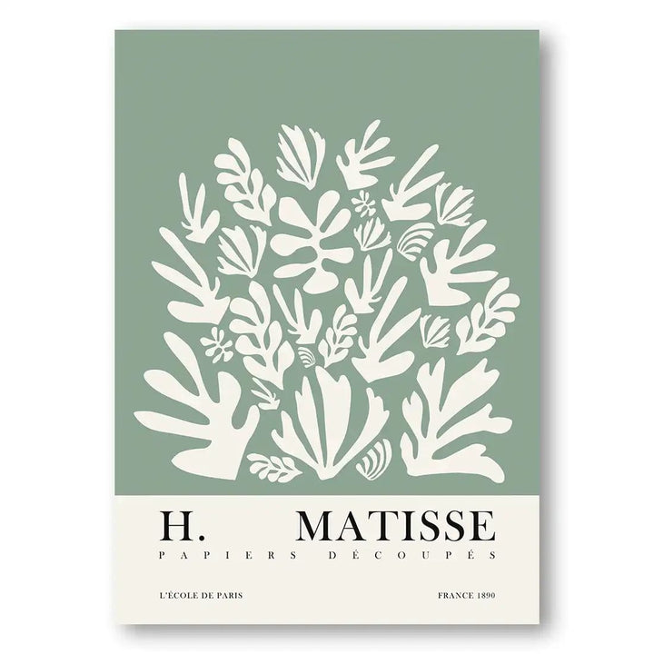 Sage Green Matisse Floral Mid-Century Modern Art Print 2