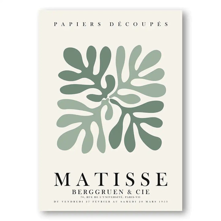 Sage Green Matisse Abstract Botanical Mid-Century Modern Art Print 3