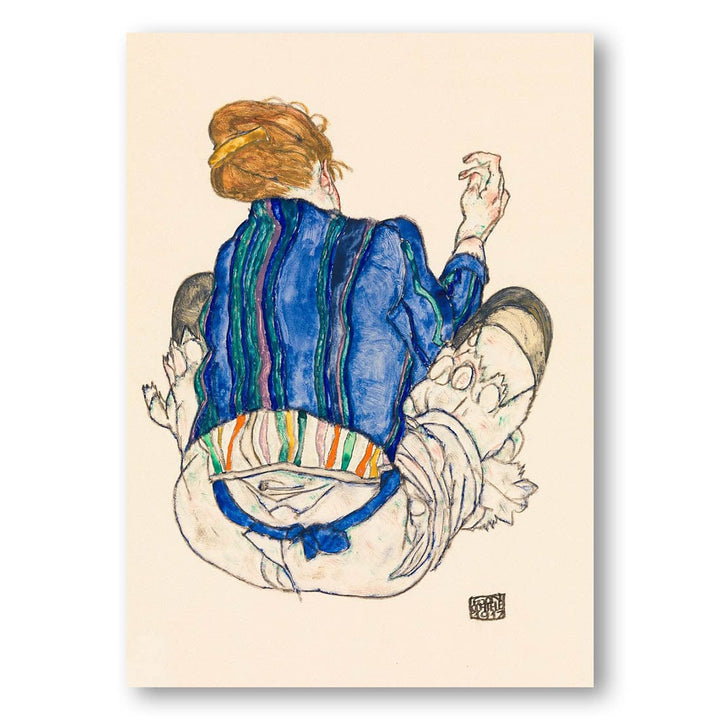 Seated Woman Back View by Egon Schiele Art Print