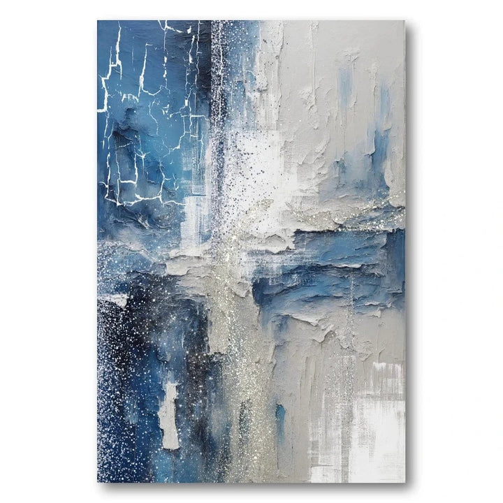 Silver Midnight Abstract Art Print
