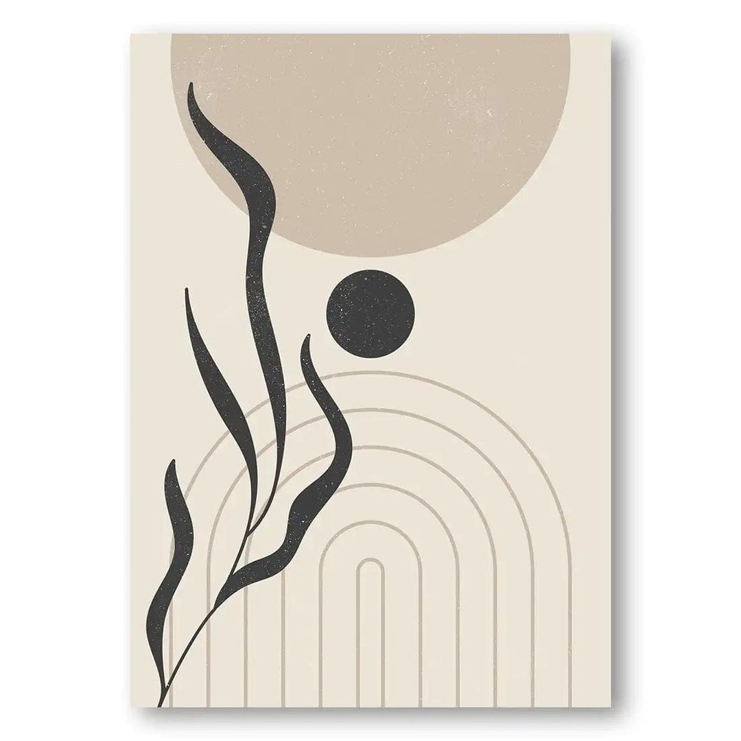 Soft Beige Boho Floral Abstract Art Print 3