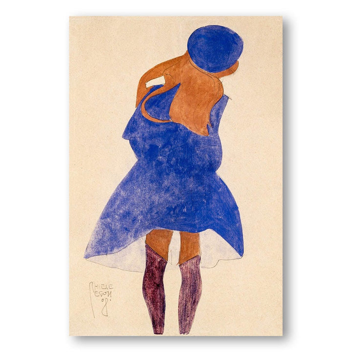 Standing Girl Back View by Egon Schiele Art Print