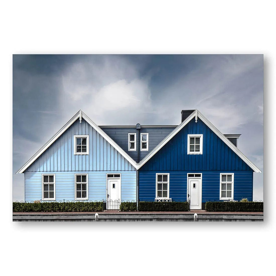 Blue Seaside Cottages Photo Print