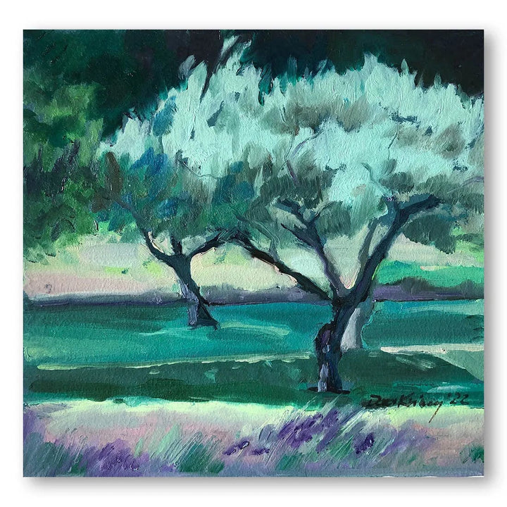 Whimsical Dancing Trees Art Print
