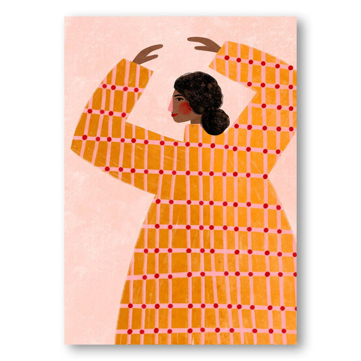The Woman With the Checked Dress -  Art Print