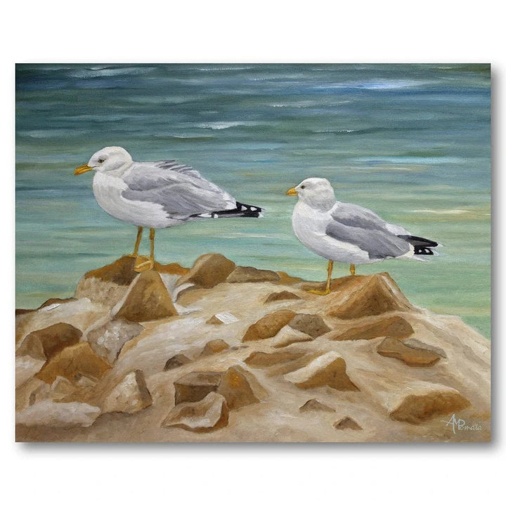 Seagulls by the Sea Art Print