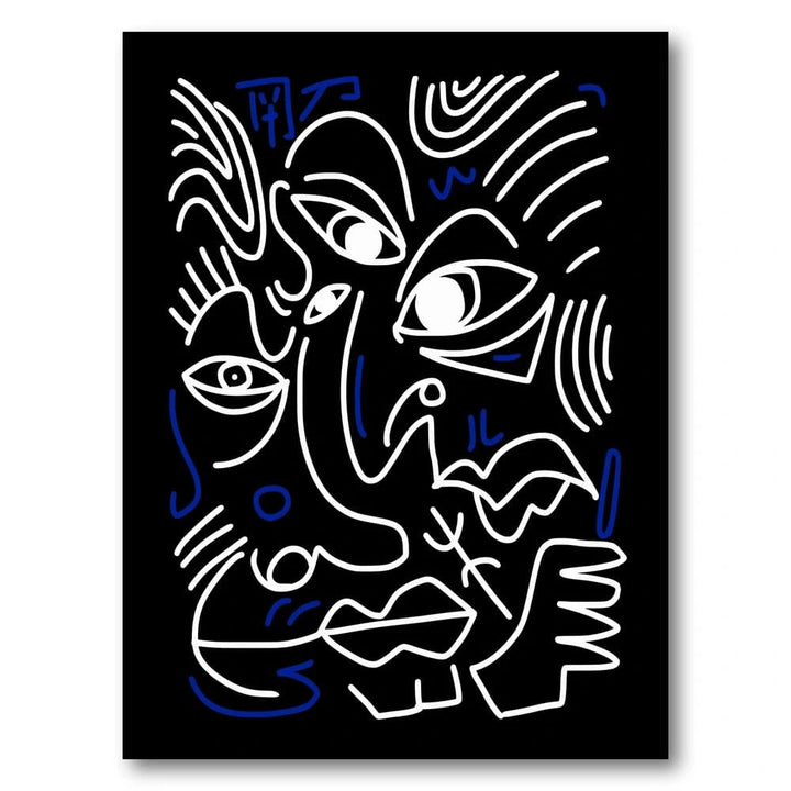 Midnight Expressionist Lines Art Print