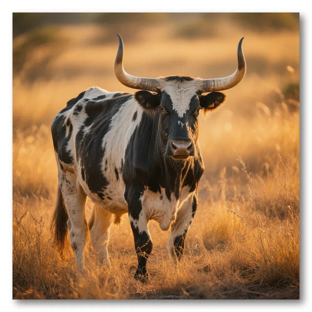 Majestic Nguni Bull in Sunset Art Print