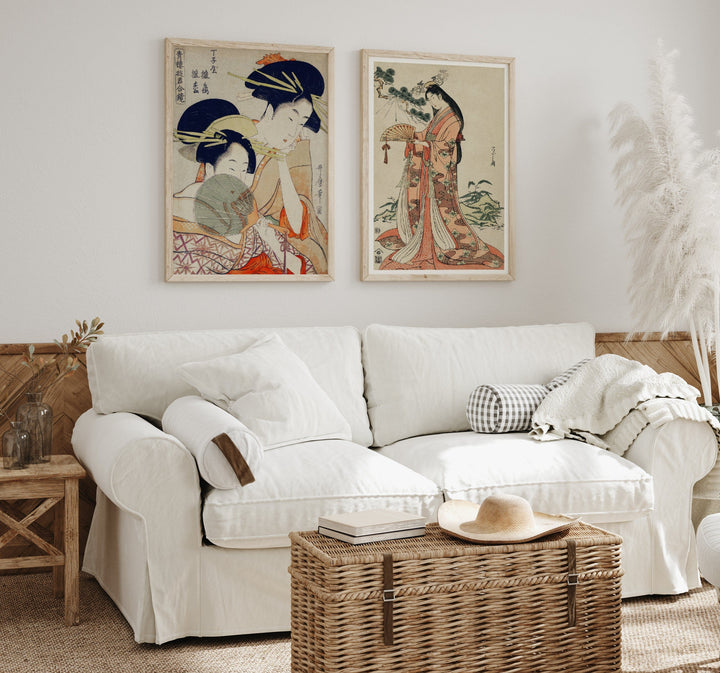 Beautiful Japanese Women Art Print Pair 2