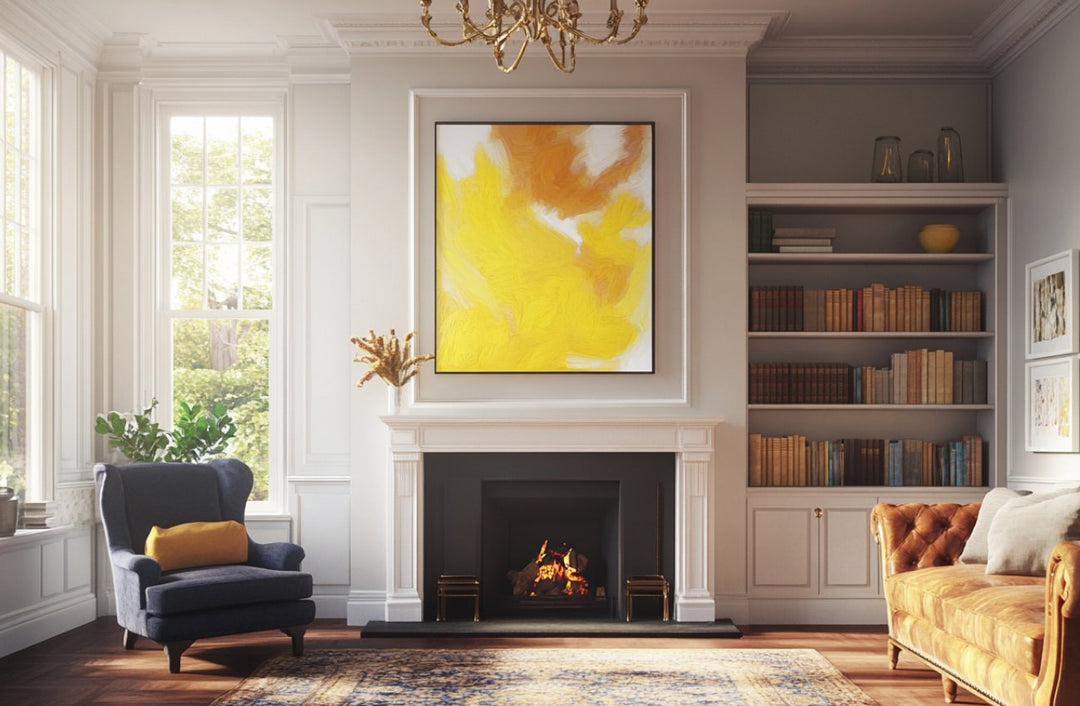 Sunshine Meets Heritage: Vibrant Yellow Abstract Art