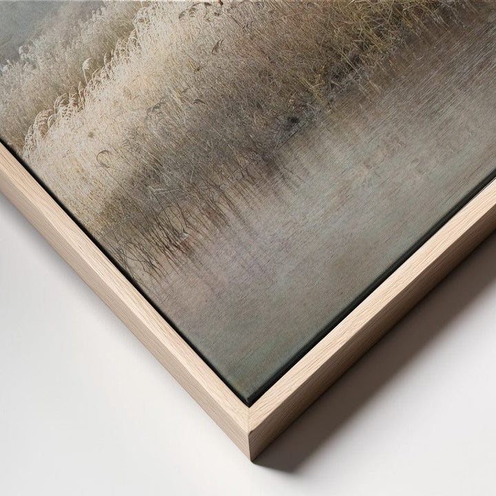 Mist over Marshes Mounted Canvas + Light Oak Look Floater Frame